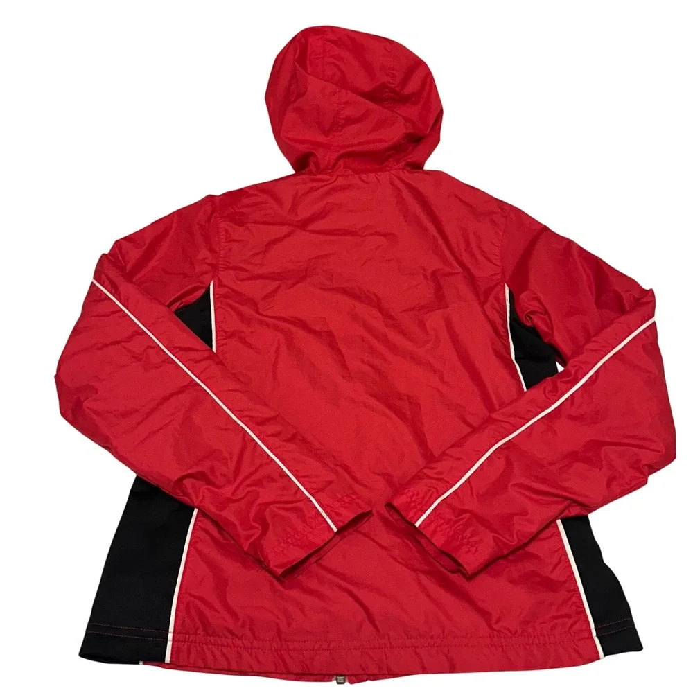 Vintage Nike Y2K Gray Tag Red Black Windbreaker Hooded Jacket Women Small 379455